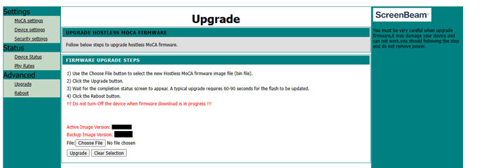 ECB Upgrade page